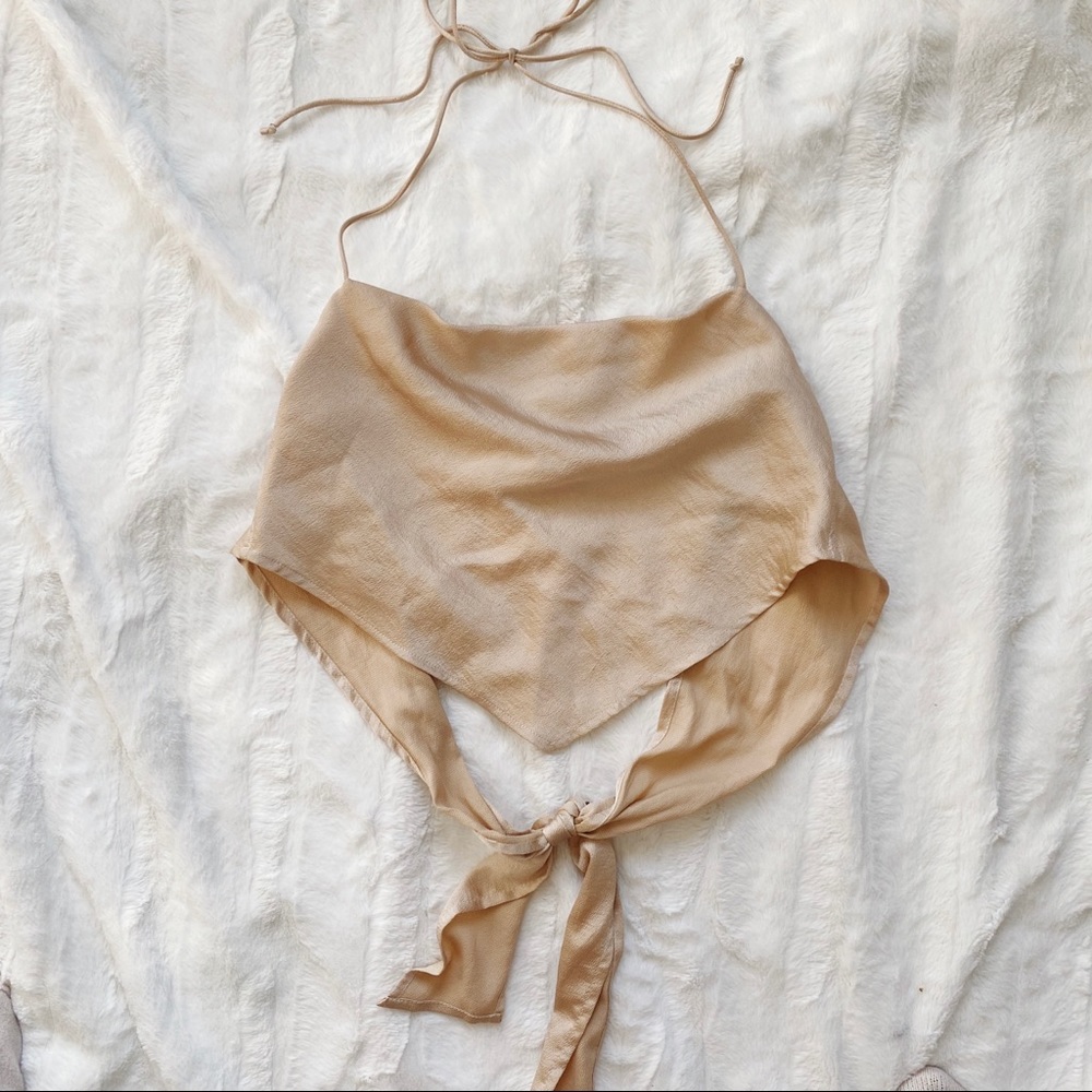 champagne Satin Top